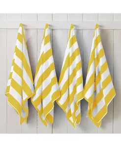 Пляжные Набор полотенец Linery & Co Cabanas из хлопка, 4 шт, желтый