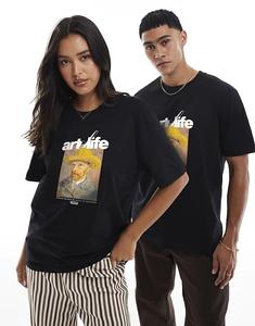 Футболка с автопортретом Ван Гога PRNT черного цвета