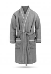 Халат мужской с вафельным пике Бали Normani, серый