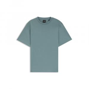 Футболка свободного кроя из мерсеризованного хлопка BOSS, синий