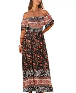 Женское пляжное платье макси с цветочным принтом Daydream Ready Cupshe, коричневый