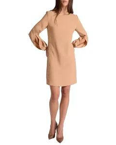 Платье-Футляр Pauli с люверсами из атласного крепа на спине Santorelli, коричневый