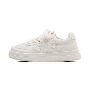 HUANQIU Женские скейтерские кеды Low top Beige с противоскользящей и износостойкой подошвой