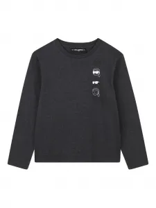 Топ Ikonik Karl с длинными рукавами и графичным принтом KARL LAGERFELD KIDS, серый