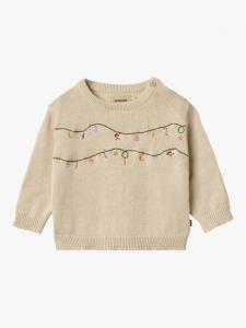 Детский праздничный джемпер Baby Lisa из хлопка WHEAT, Offwhite