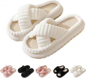 Женские тапочки с эффектом памяти для дома и спальни, вельветовые, как облако, с поддержкой свода стопы, для носки дома и на улице, для невесты, для больницы, с подошвой из ЭВА, противоскользящие, для медсестер, при плантарном фасциите Baimiu, белый