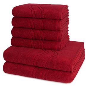 Набор полотенец TERRY SET Кашемировое ощущение 6 предметов Ross, красный