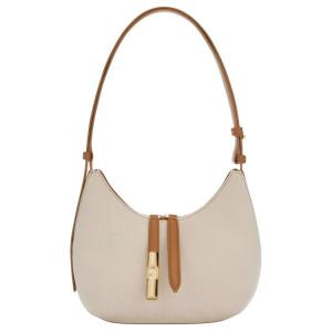 Furla Холщовая сумка через плечо с кожаными вставками маленькая женская натуральная