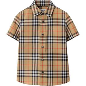 Детские повседневные рубашки с острым воротником средней высоты Burberry, sandy бежевый