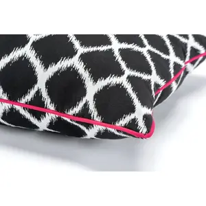 Декоративная подушка Barney для улицы, с наполнителем, 50x50 см, декоративная подушка, узорчатая, черная H.O.C.K., Schwarz,weiß + gemustert