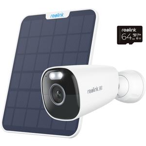 Уличная беспроводная цилиндрическая камера Reolink Argus серии B360 4K UHD с ночным видением, прожекторами движения и солнечной панелью