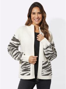 Жаккардовый кардиган с узором экрю-графит Sieh an!