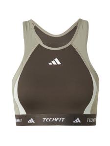 Спортивный бюстгальтер с высоким воротом ADIDAS PERFORMANCE, цвет Khaki/Olive/Pastel green