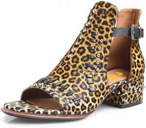 Женские ботильоны FSJ с открытым носком, вырезом и пряжкой, удобные, скуластый каблук, низкие сандалии-блок, размеры 4-15 US, Leopard Print
