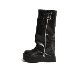 Сапоги до колена 7 см женские SHUMO, Black