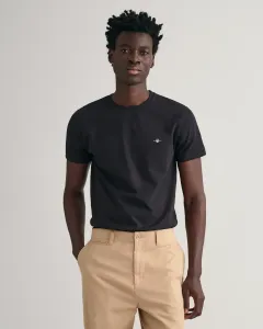 Футболка Gant "SLIM SHIELD SS T-SHIRT", с вышитым логотипом на груди, черный