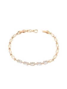 Faina Женский браслет с кристаллами, розовое золото, белый