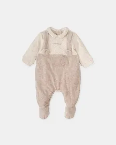 Комбинезон с ножками для младенца, эффект 2 в 1, сырой и песочный Tutto Piccolo, светло-бежевый