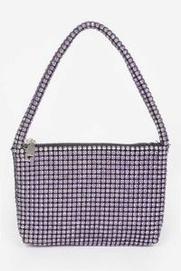 Объемная каменная маленькая сумка хобо FASHNZFAB, фиолетовый