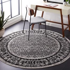 Ковер SAFAVIEH, 244 x 244 см, Adirondack Collection Ivory / Silver ADR110B Distressed Non-Shedding для гостиной спальни