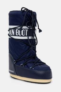 Зимние ботинки Moon Boot ICON NYLON высокие на платформе, темно-синий
