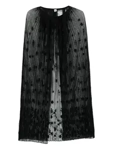 Накидка из тюля с цветочным принтом TOTEME, черный