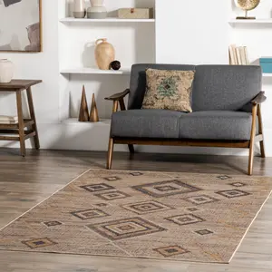Ковер Jonie Bohemian Easy-Jute Area Rug nuLOOM, 152x244 см, бежевый