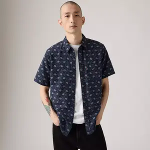 Рубашка с коротким рукавом Sunset из хлопка и льна с одним карманом Levi's, цвет Blast Floral Dress Blues