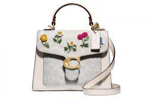 Сумка через плечо Tabby из текстурированной кожи с кожаными деталями, белый, Coach