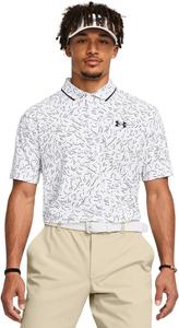 Мужская футболка-поло для гольфа Under Armour UA Isochill Burge, белый/зеленый/темно-синий