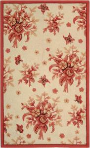 Ковер SAFAVIEH, 77 x 122 см, Chelsea Collection, Ivory & Rose, ручной работы в стиле French Country из шерсти, идеально подходит для помещений с высокой проходимостью: прихожая, гостиная, спальня (HK250C)