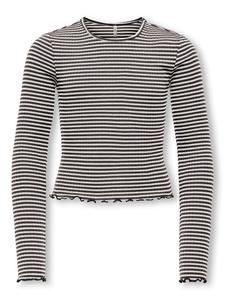 KIDS ONLY Футболка с длинными рукавами KOGDIXI LIFE L/S O-NECK STRIPE TOP JRS черного цвета