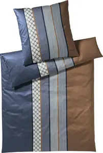 Наволочка из атласа "Мако", односпальная, "Васильковые полосы", цвет "Темный океан", размер 40х80 см JOOP!