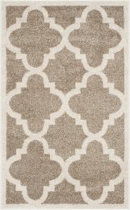 Ковер SAFAVIEH, 77 x 122 см, Amherst Collection, Wheat & Beige, Moroccan Trellis Design, без ворса и простой в уходе, идеален для помещений с высокой проходимостью: прихожая, гостиная, спальня (AMT423S)