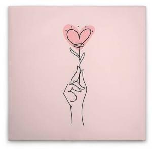 Картина на холсте A.S. Création Heartlines 1 цвет rosaschwarz