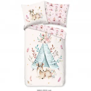 Детское постельное белье доброе утро "Бохо", 100% хлопок, 135х200, молния, двусторонняя, детский, девочка, пастель Good Morning, розовый