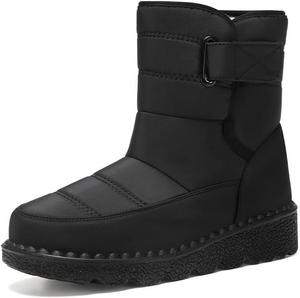 Женские водонепроницаемые зимние ботинки для снега, ортопедические, на молнии, теплые и комфортные, с искусственным мехом, утепленные, нескользящие, для улицы, полусапожки до середины голени Florin Generic, Black - B