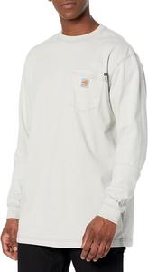 Carhartt Men's Flame-Resistant Force Cotton Long-Sleeve T-Shirt, Gray
