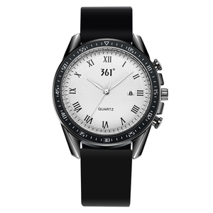 361° Часы мужские с кварцевым механизмом и силиконовым ремешком, белый циферблат
