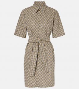 Платье-рубашка из хлопка в клетку Burberry Burberry, цвет light sage ip check