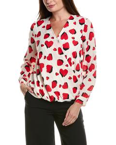 T Tahari Блузка с запахом, белый