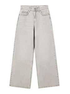 Джинсы с широкими штанинами Bershka, Light grey