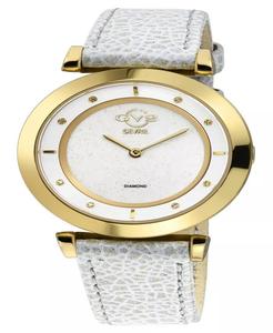 Женские белые кожаные часы Lombardy 36 мм GV2 by Gevril