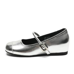 ZHR Серебряные туфли Мэри Джейн женские на каблуке 1 см, цвет Silver