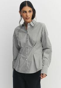 Блуза Next Button-down blouse, Sage Green/White Stripe/Green