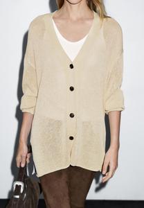 Кардиган Massimo Dutti OVERSIZE FINE WITH BUTTONS, Yellow