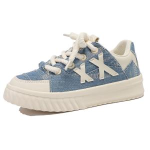 Холщовые кеды женские с низким верхом Semir, бежевый/синий