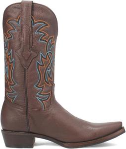 Мужские повседневные ботинки Dingo Gold Rush из кожи с вышивкой, заостренный носок, средний голень - черные