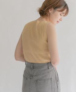 Вязаный топ с вырезом-лодочкой из ребристой вязки Kbf, цвет Ginger