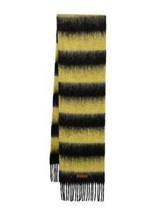 Marni шарф в стиле колор-блок с бахромой, черный